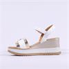 Repo Buckle Detail Wedge Sandal - White Gold
